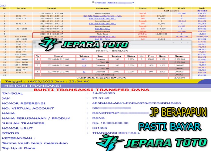 HASIL BUKTI JP TOGEL TOTO MACAU MEMBER JEPARATOTO