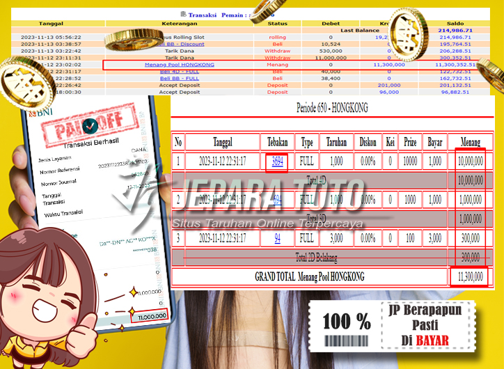 HASIL BUKTI JP TOGEL HONGKONG POOLS MEMBER JEPARATOTO