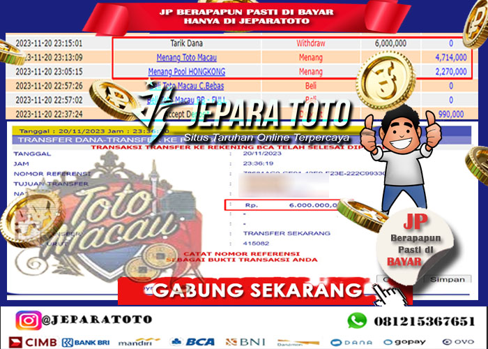 HASIL BUKTI JP TOGEL TOTOMACAU POOLS MEMBER JEPARATOTO