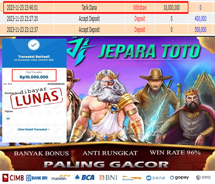 HASIL BUKTI JP SLOT GATES OF OLYMPUS MEMBER JEPARATOTO