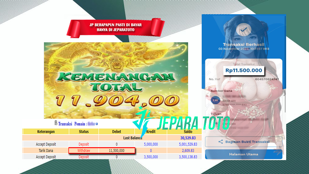 HASIL BUKTI JP SLOT MAHJONG MEMBER JEPARATOTO