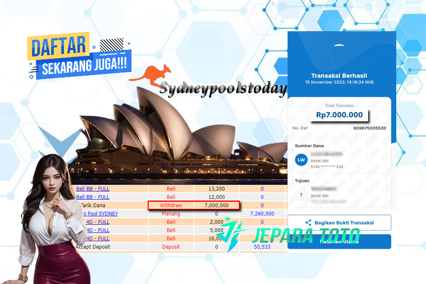 HASIL BUKTI JP TOGEL SDYNEY POOLS MEMBER JEPARATOTO