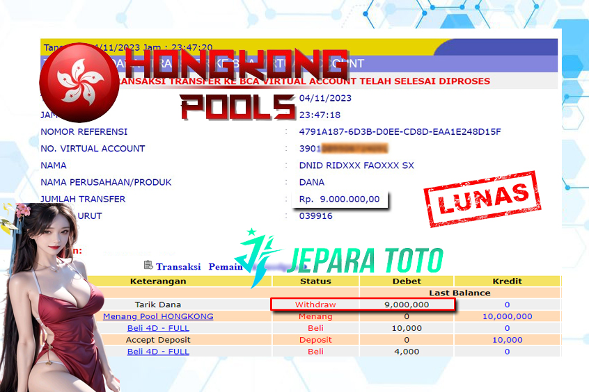 HASIL BUKTI JP TOGEL HONGKONG POOLS MEMBER JEPARATOTO