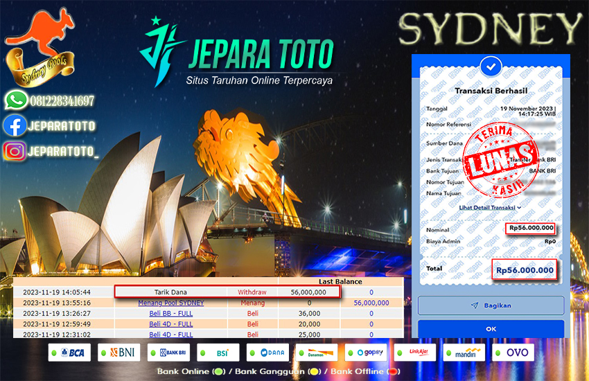 HASIL BUKTI JP TOGEL SDYNEY POOLS MEMBER JEPARATOTO