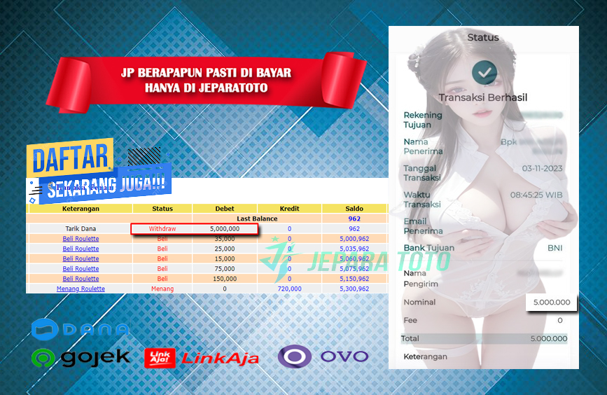 HASIL BUKTI JP LIVE GAME ROULETTE MEMBER JEPARATOTO