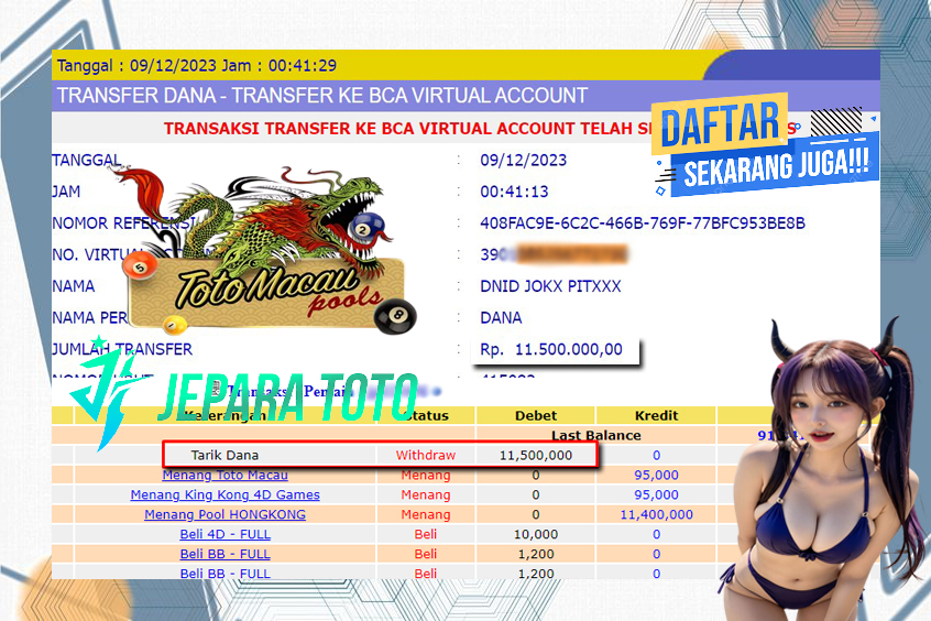 HASIL BUKTI JP TOGEL TOTOMACAU 4D POOLS MEMBER JEPARATOTO