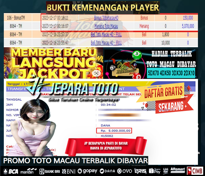 HASIL BUKTI JP TOGEL TOTOMACAU POOLS MEMBER JEPARATOTO