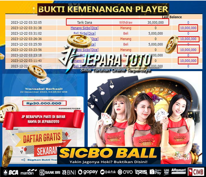 HASIL BUKTI JP WIN STRIKE LIVE GAME SICBO DICE MEMBER JEPARATOTO