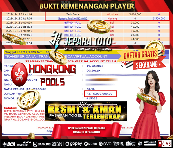 HASIL BUKTI JP TOGEL HONGKONG POOLS MEMBER JEPARATOTO