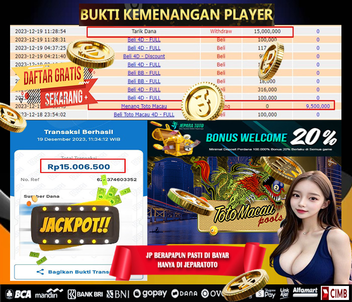 HASIL BUKTI JP TOGEL TOTOMACAU POOLS MEMBER JEPARATOTO