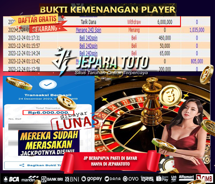 HASIL BUKTI JP WIN LIVE GAME 24D SPIN MEMBER JEPARATOTO