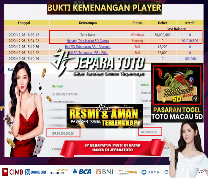 HASIL BUKTI JP SUPER TOGEL TOTOMACAU 5D POOLS MEMBER JEPARATOTO