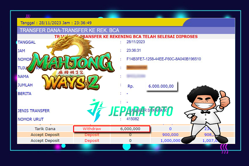 HASIL BUKTI JP SLOT MAHJONG WAYS2 MEMBER JEPARATOTO