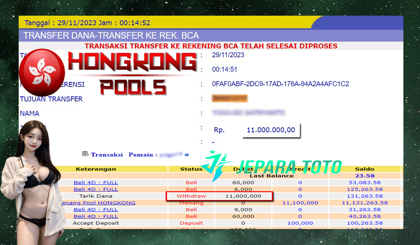 HASIL BUKTI JP TOGEL HONGKONG POOLS MEMBER JEPARATOTO