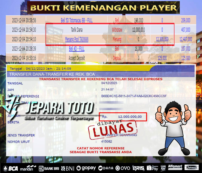 HASIL BUKTI JP TOGEL TAIWAN POOLS MEMBER JEPARATOTO