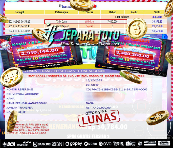 HASIL BUKTI JP SLOT SWEET BONANZA XMAS MEMBER JEPARATOTO