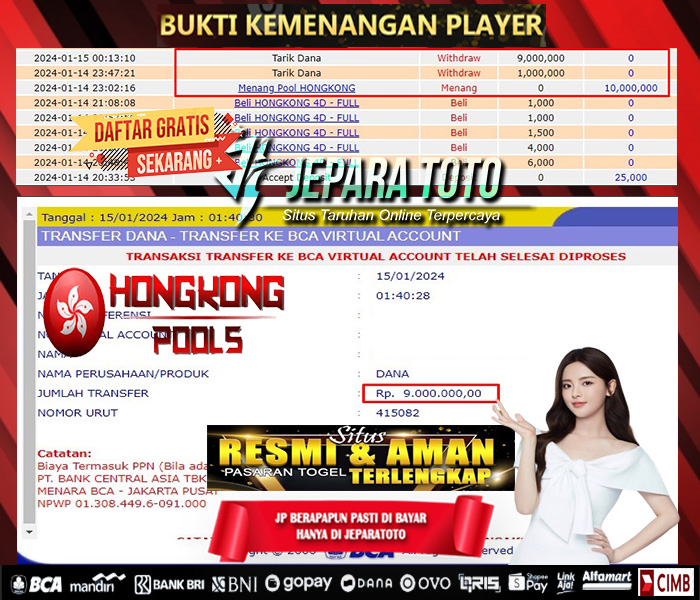 HASIL BUKTI JP TOGEL HONGKONG POOLS MEMBER JEPARATOTO