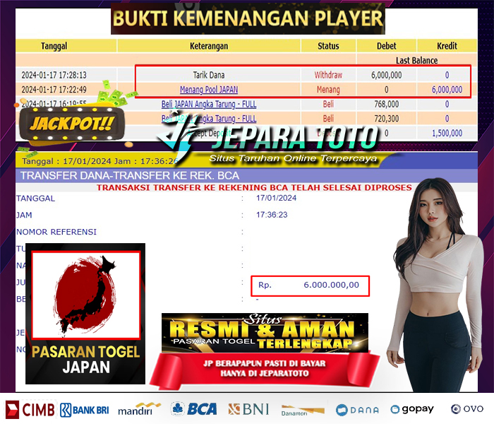 HASIL BUKTI JP TOGEL JAPAN POOLS MEMBER JEPARATOTO