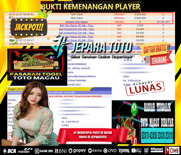 HASIL BUKTI JP TOGEL TOTOMACAU POOLS MEMBER JEPARATOTO