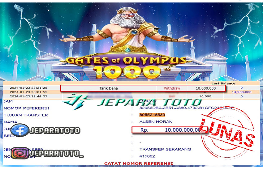 HASIL BUKTI JP SLOT GATES OF OLMPUS MEMBER JEPARATOTO