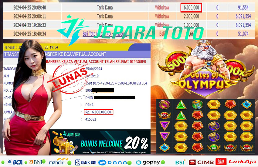 BUKTI KEMENANGAN SLOT GATES OF OLYMPUS MEMBER JEPARATOTO