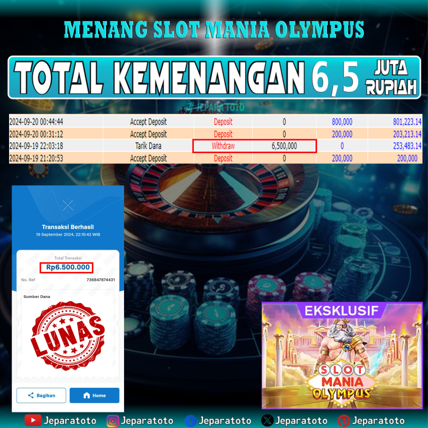 BUKTI KEMENANGAN SLOT GATES OF OLYMPUS MANIA MEMBER JEPARATOTO