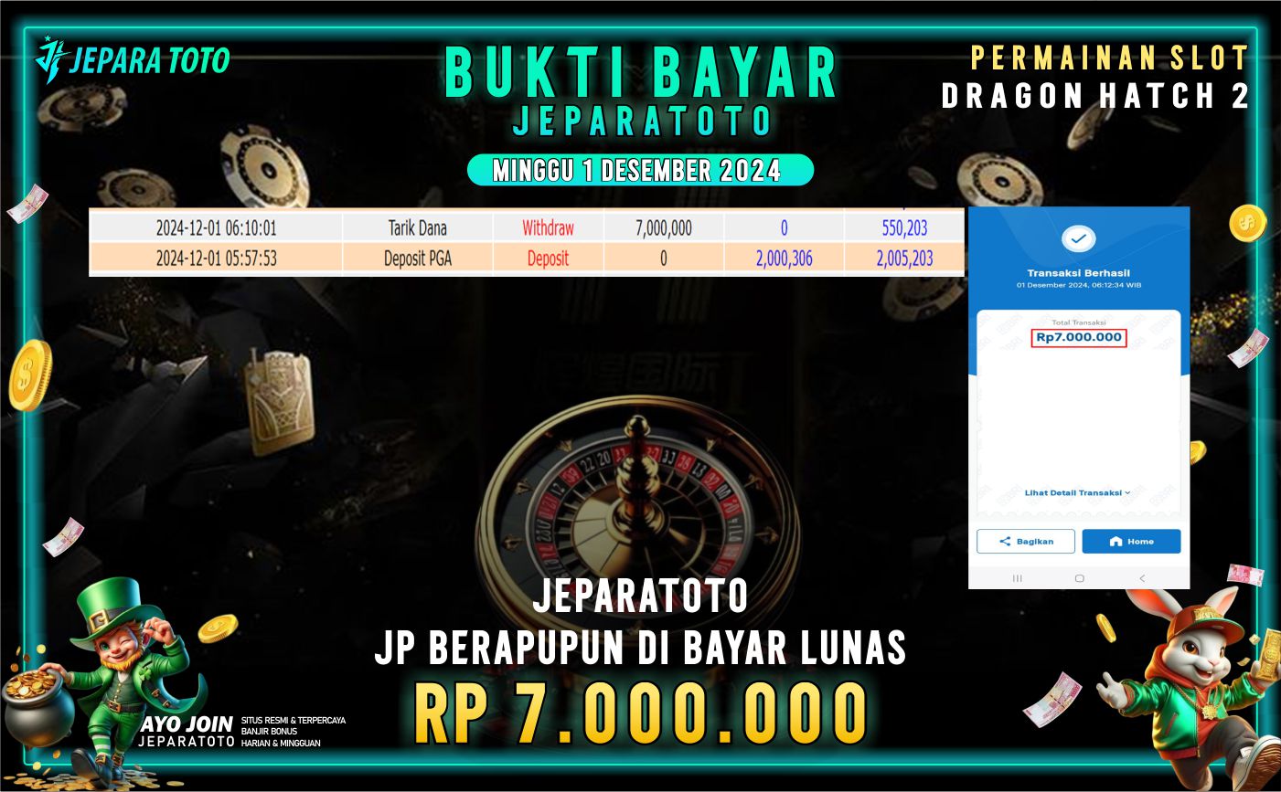 BUKTI KEMENANGAN SLOT DRAGON HATCH 2 MEMBER JEPARATOTO