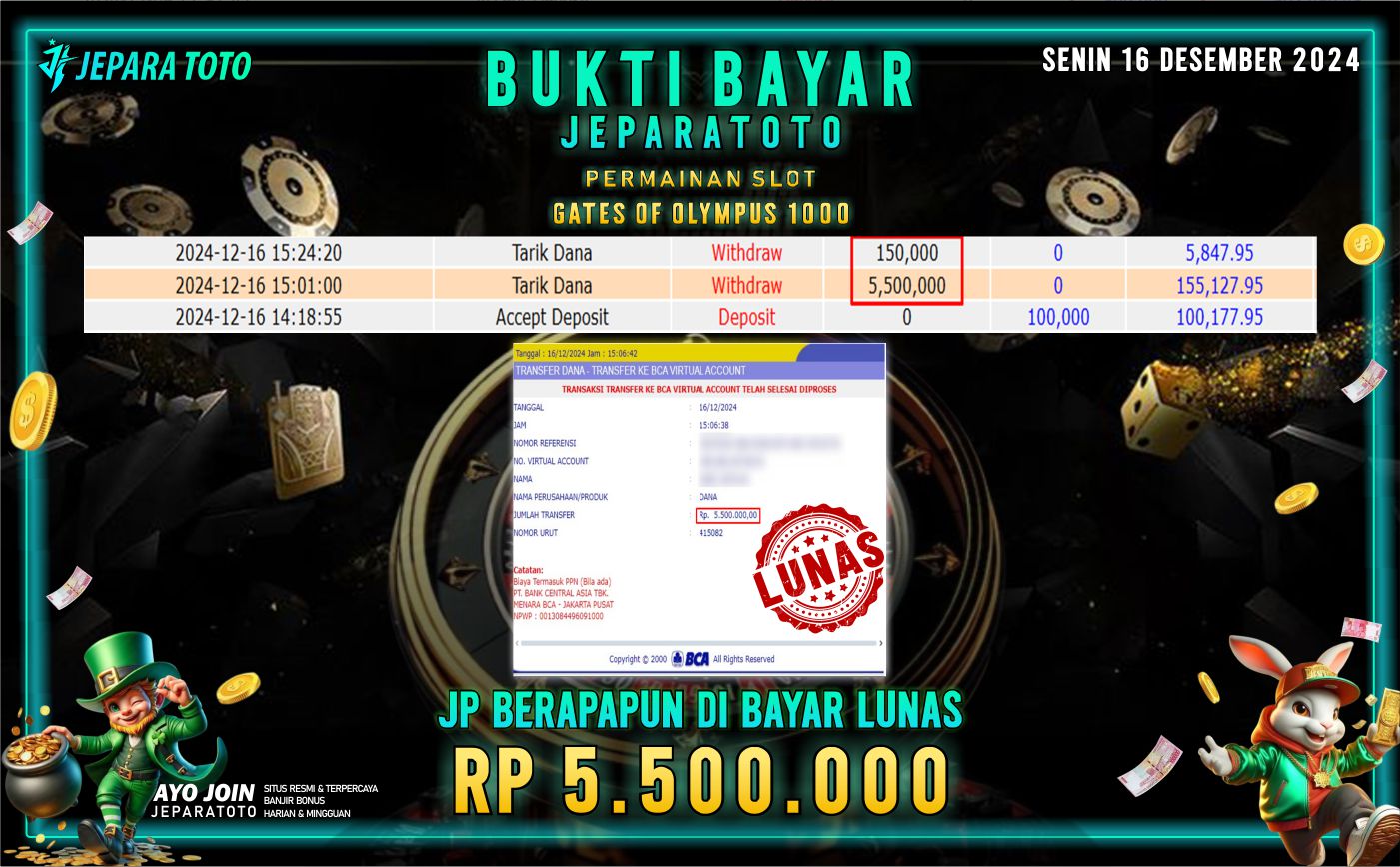 BUKTI KEMENANGAN SLOT GATES OF OLYMPUS 1000 MEMBER JEPARATOTO