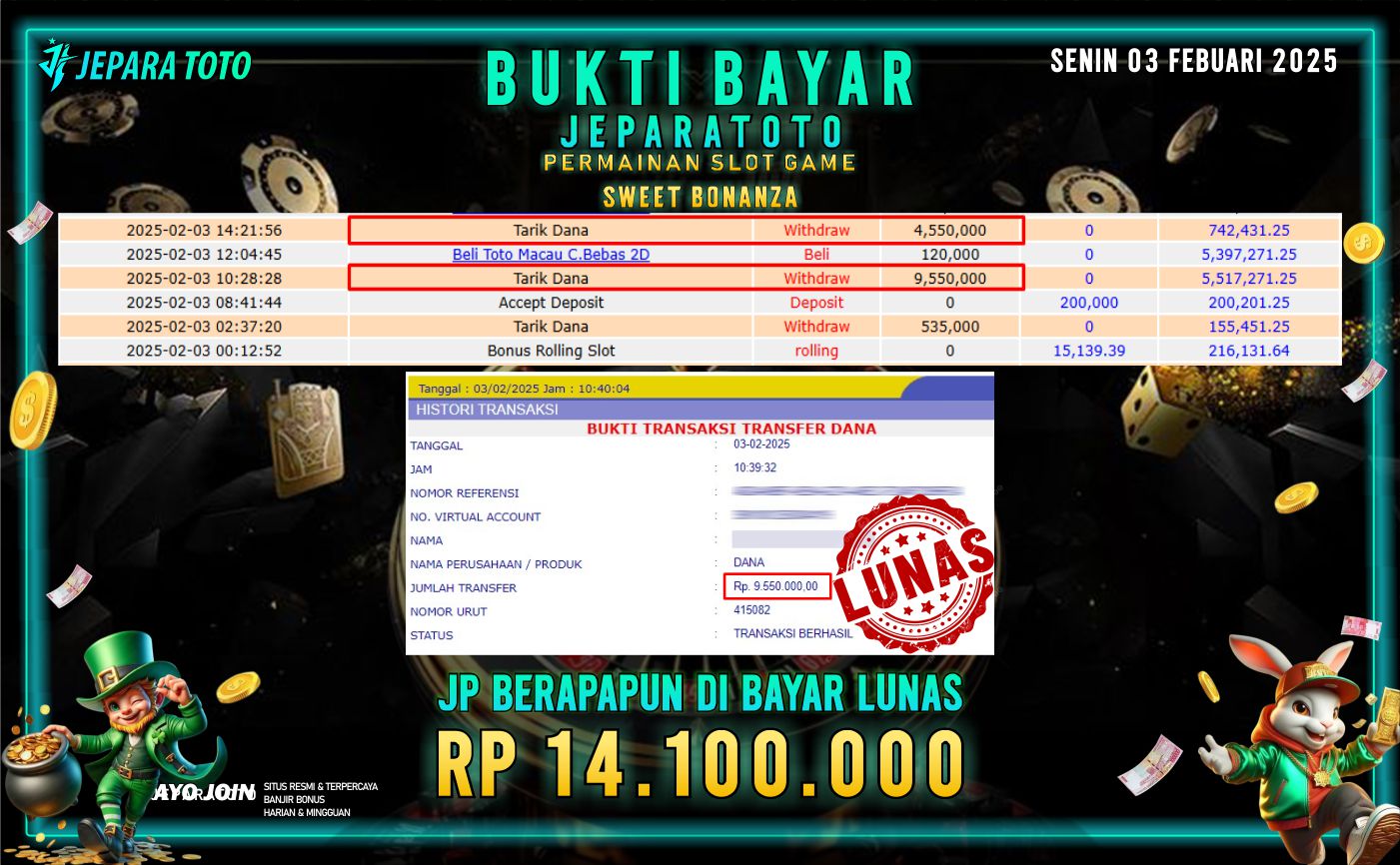 BUKTI KEMENANGAN SLOT SWEET BONANZA MEMBER JEPARATOTO