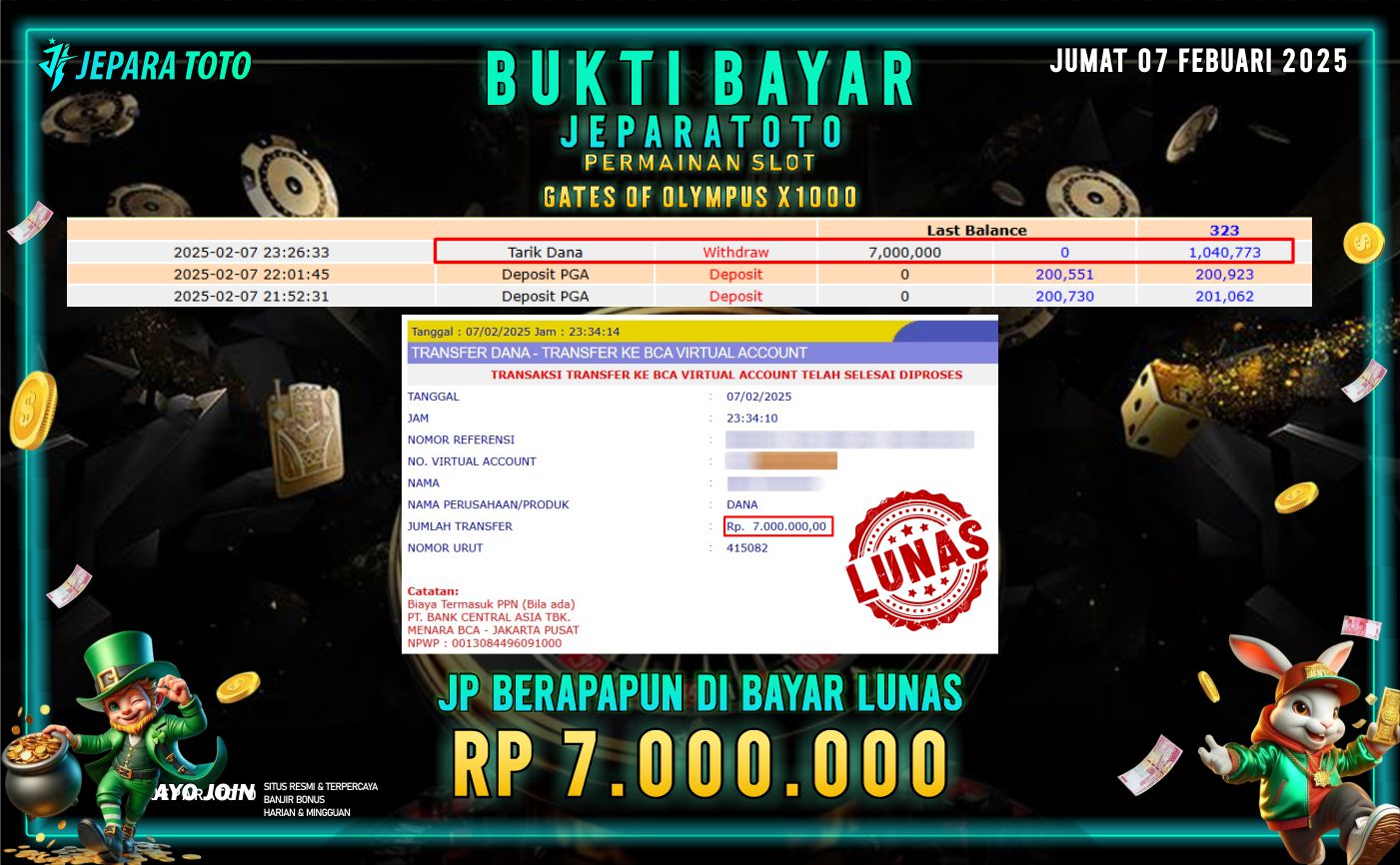 BUKTI KEMENANGAN SLOT GATES OF OLYMPUS X1000 MEMBER JEPARATOTO