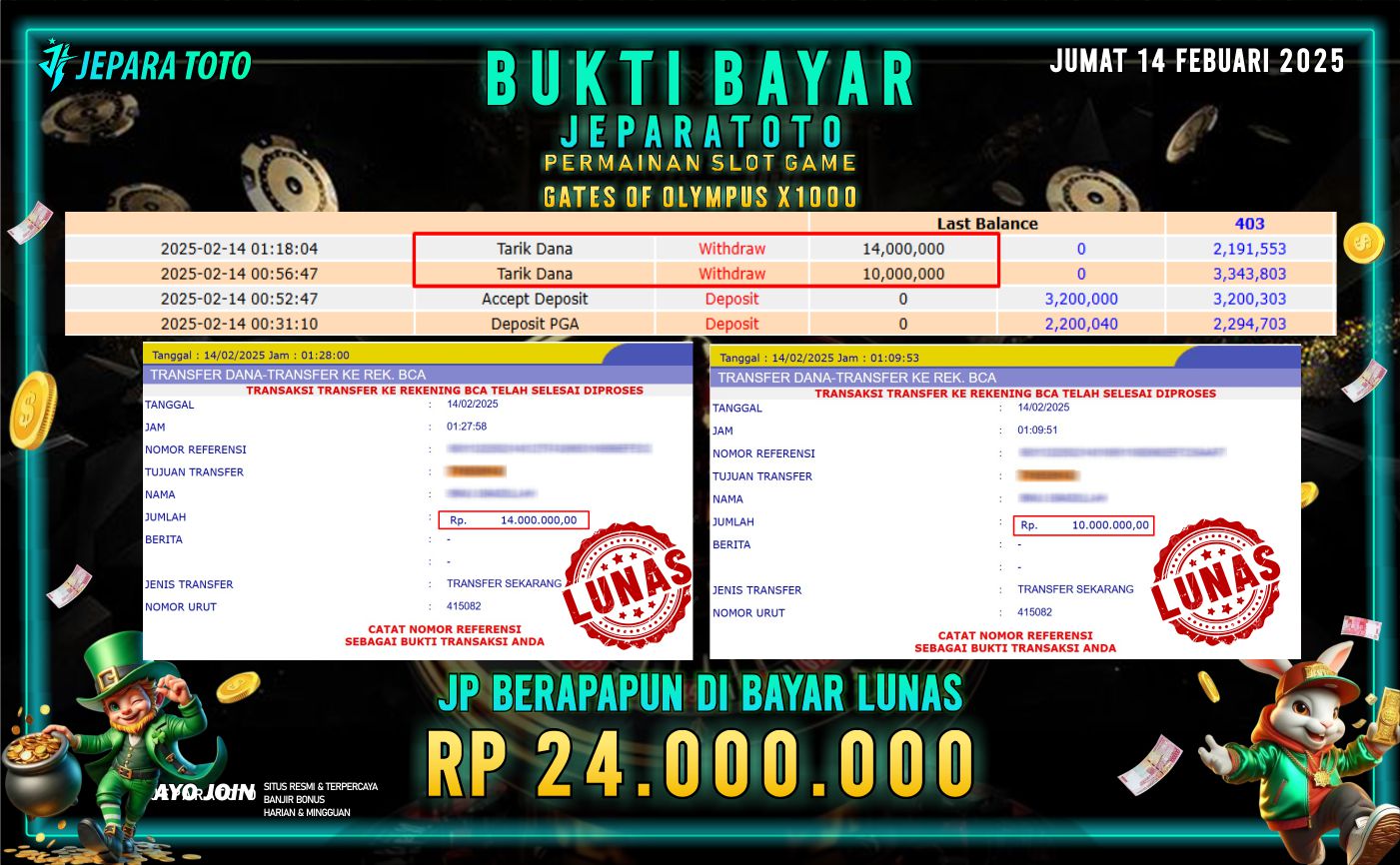 BUKTI KEMENANGAN SLOT GATES OF OLYMPUS X1000 MEMBER JEPARATOTO