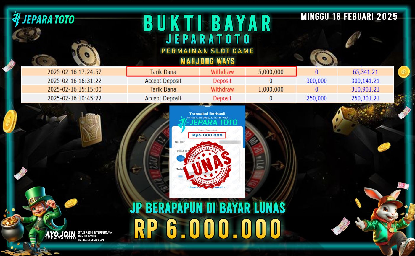 BUKTI KEMENANGAN SLOT MAHJONG WAYS MEMBER JEPARATOTO