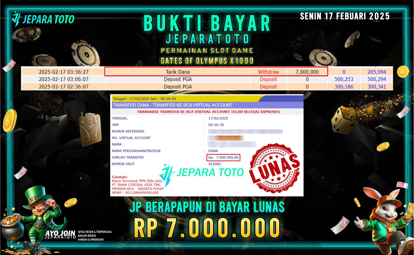 BUKTI KEMENANGAN SLOT GATES OF OLYMPUS X1000 MEMBER JEPARATOTO