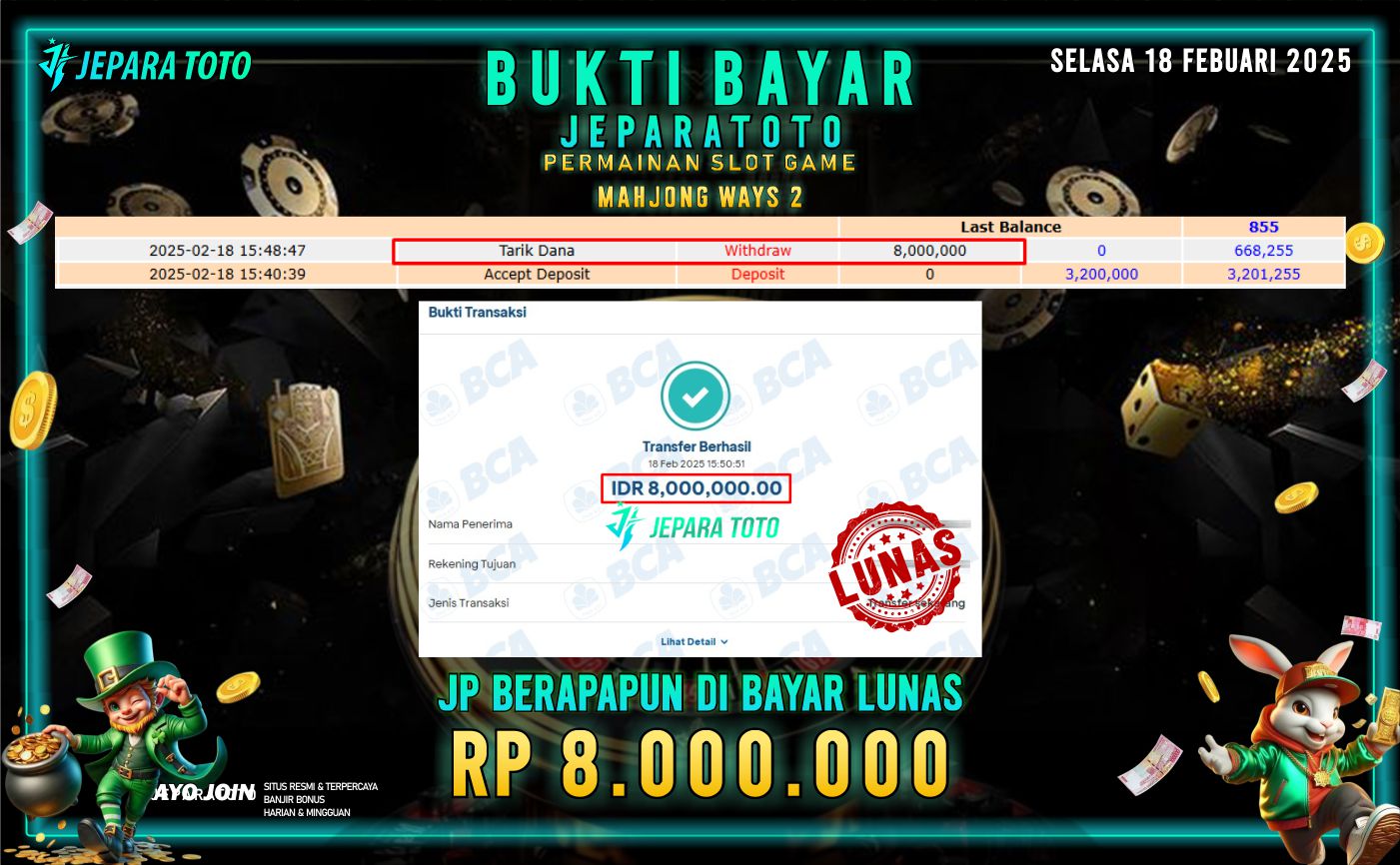 BUKTI KEMENANGAN SLOT GAME MAHJONG WAYS 2 MEMBER JEPARATOTO