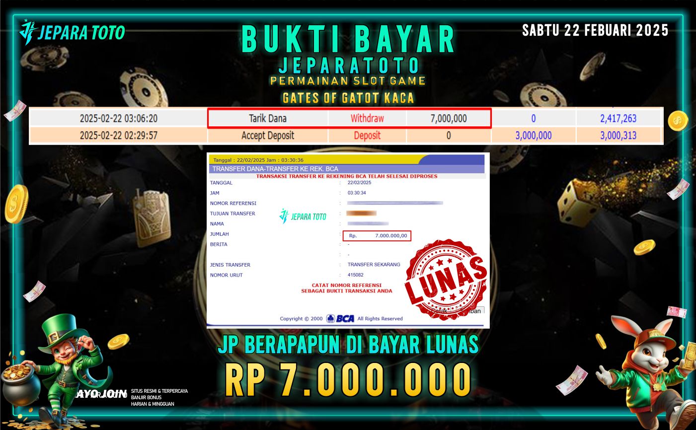 BUKTI KEMENANGAN SLOT GATES OF GATOT KACA MEMBER JEPARATOTO