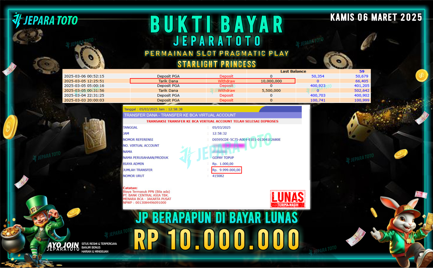 BUKTI KEMENANGAN SLOT STARLIGHT PRINCESS MEMBER JEPARATOTO