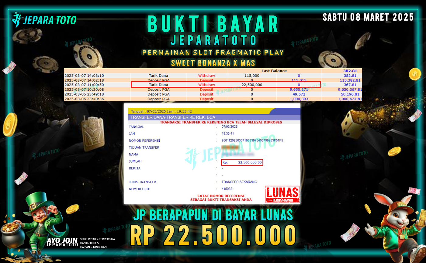 BUKTI KEMENANGAN SLOT GAME SWEET BONANZA XMAS MEMBER JEPARATOTO