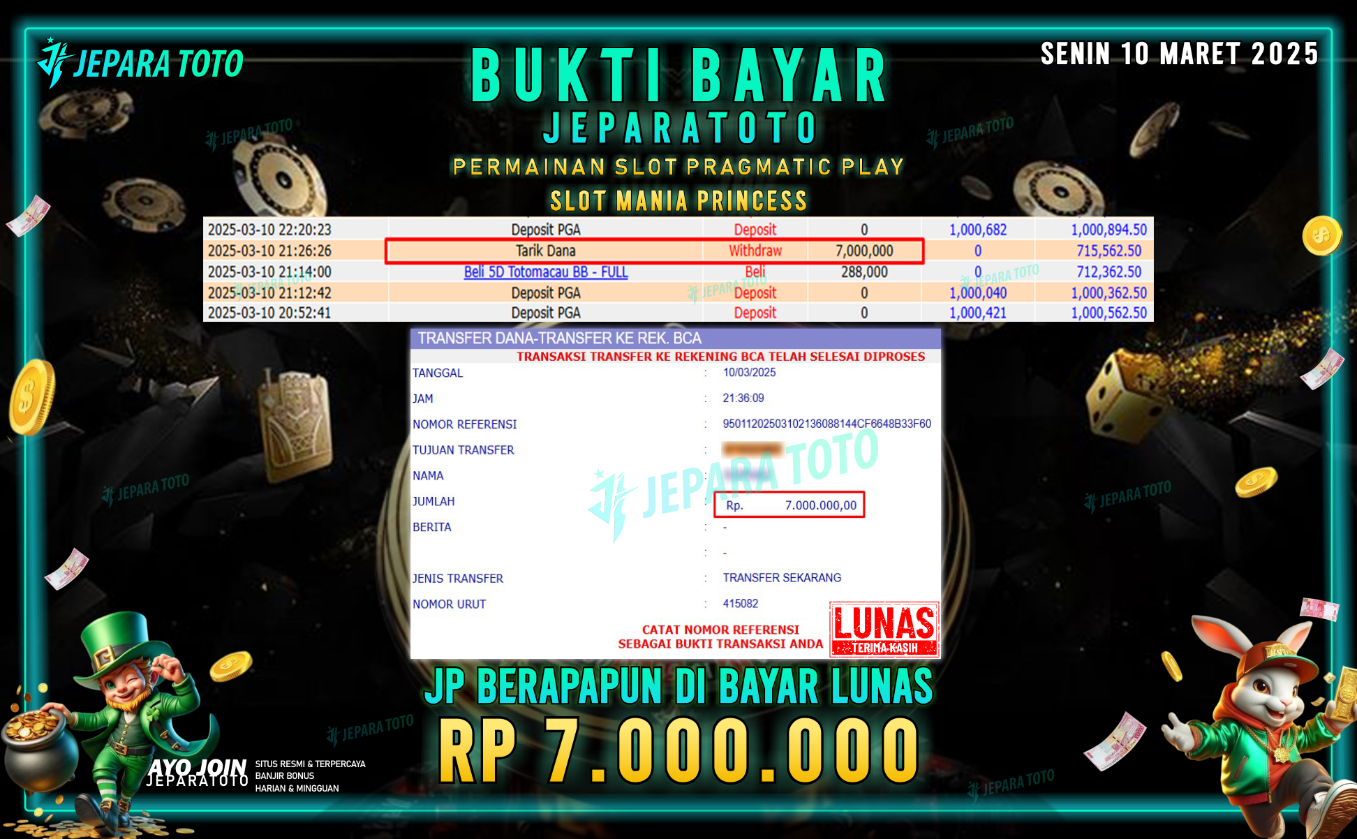 BUKTI KEMENANGAN MEMBER JEPARATOTO PTRAGMATIC PLAY | GAME SLOT MANIA PRINCESS