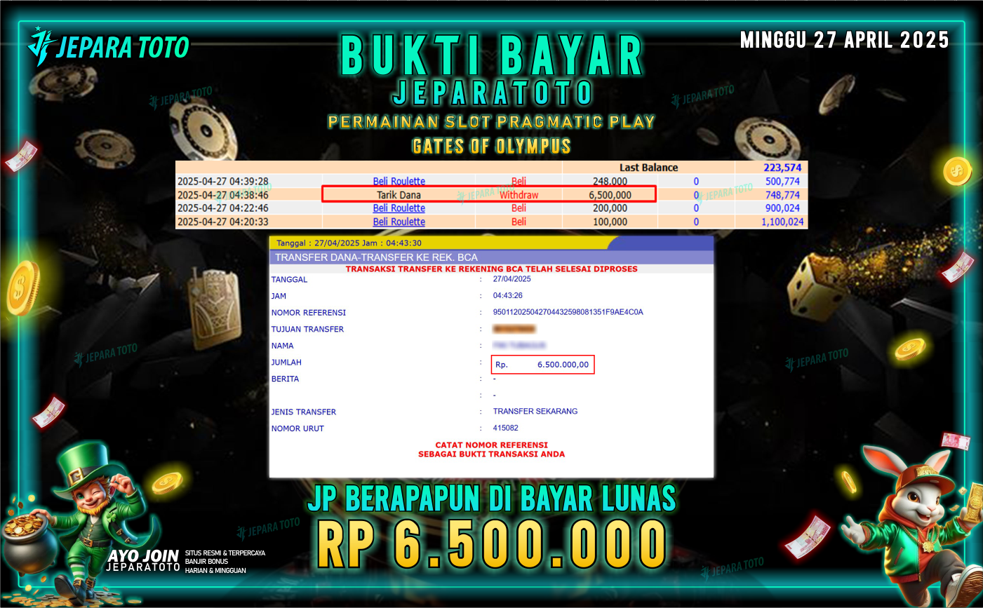 BUKTI KEMENANGAN MEMBER JEPARATOTO SLOT PRAGMATIC PLAY | GAME GATES OF OLYMPUS