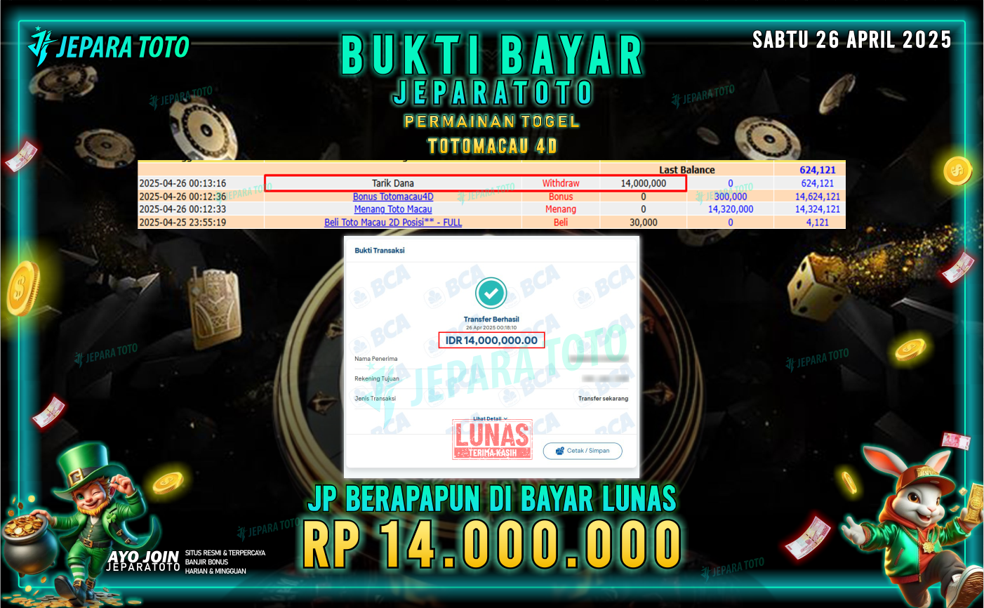 BUKTI KEMENANGAN TOGEL MEMBER JEPARATOTO | TOTOMACAU 4D