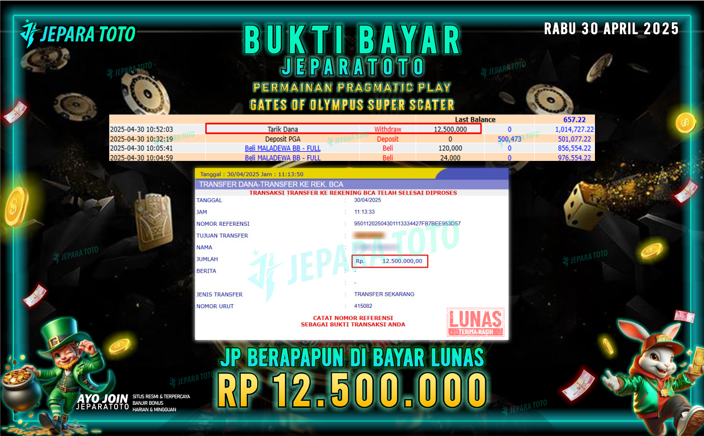 BUKTI KEMENANGAN MEMBER JEPARATOTO SLOT PRAGMATIC PLAY | GAME GATES OF OLYMPUS SUPER SCATER