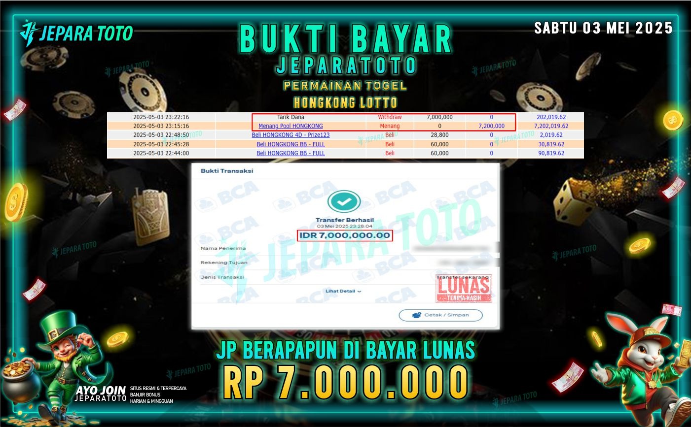 BUKTI KEMENANGAN MEMBER JEPARATOTO TOGEL | HONGKONG LOTTO